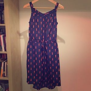 Merona navy and orange seahorse print dress XS